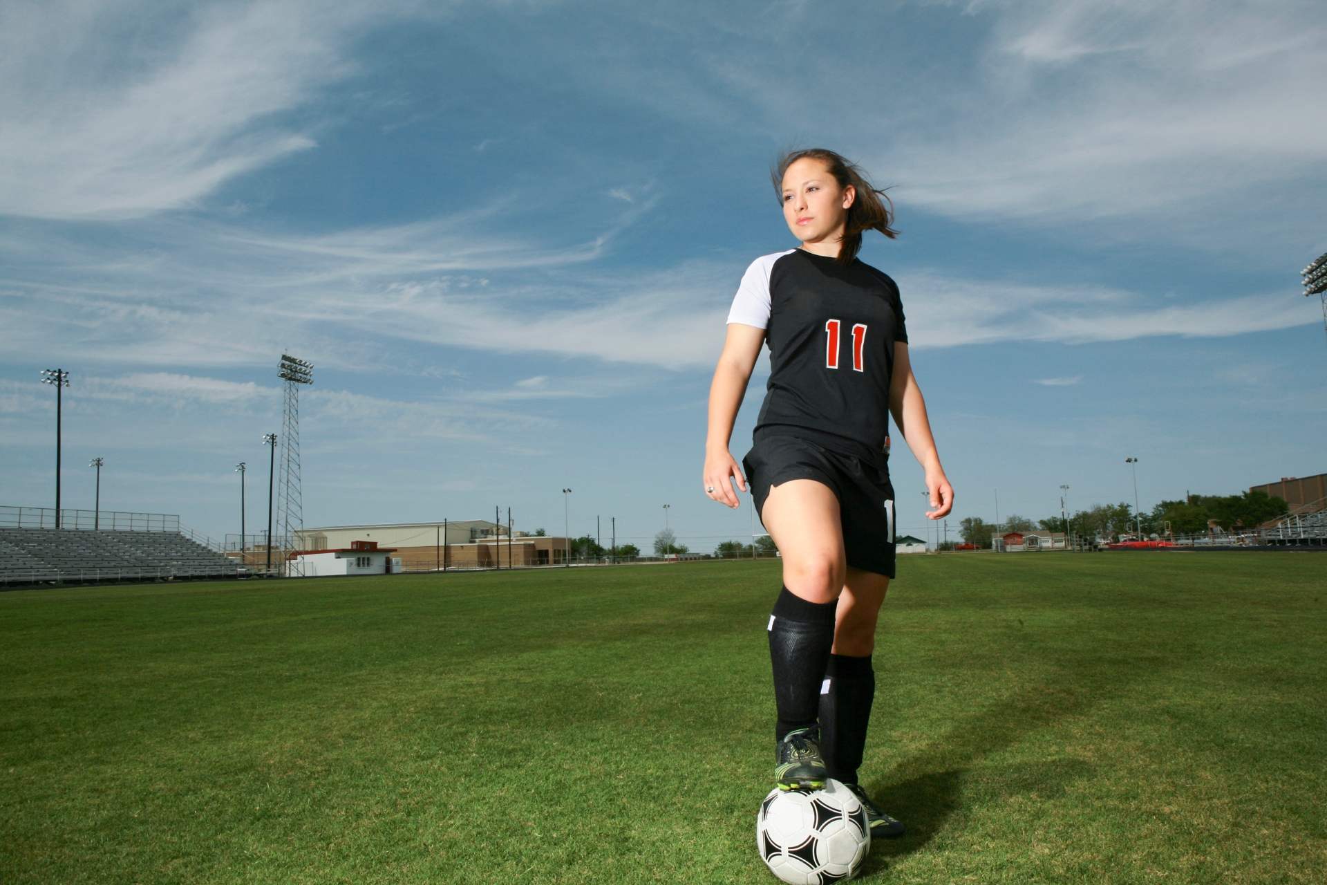 confident soccer player